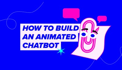 Illustration of a paperclip chatbot character next to a chat window